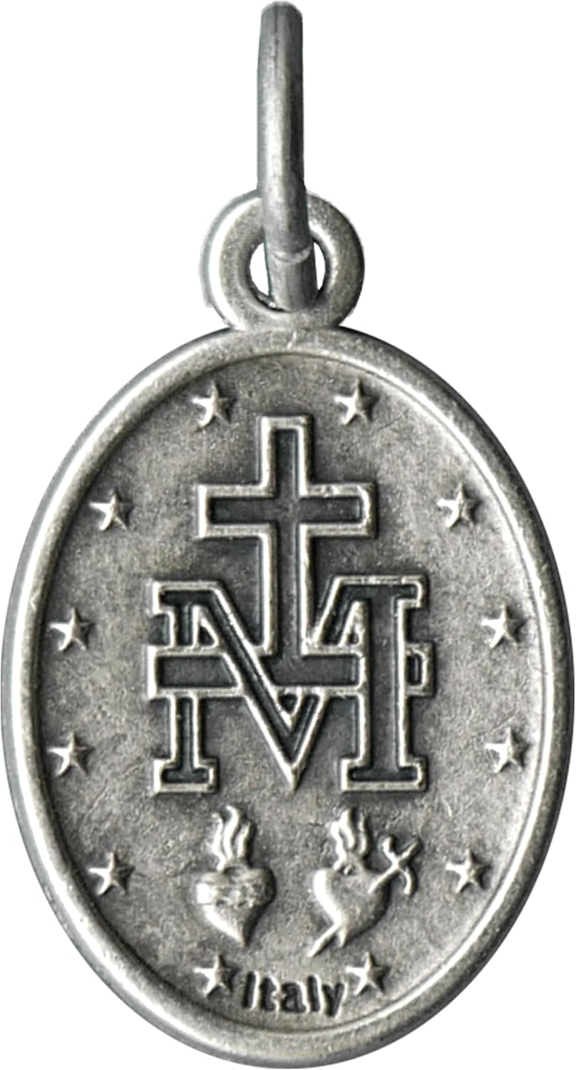 100 Bulk Pack Small Miraculous Medals 0.75" Silver-Plated Made in Italy, Catholic Gifts for Evangelization, Crafts, Beading and Jewelry Making - Image 7