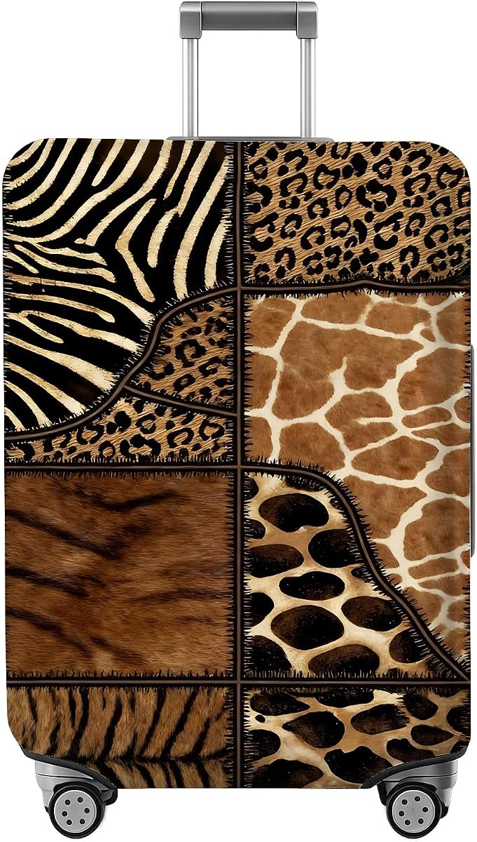 Luggage Cover for Suitcase TSA Approved, Leopard Suitcase Covers Luggage Protector Suit Case Covers Travel Accessory Fits 26-29 Inch Luggage Sleeve