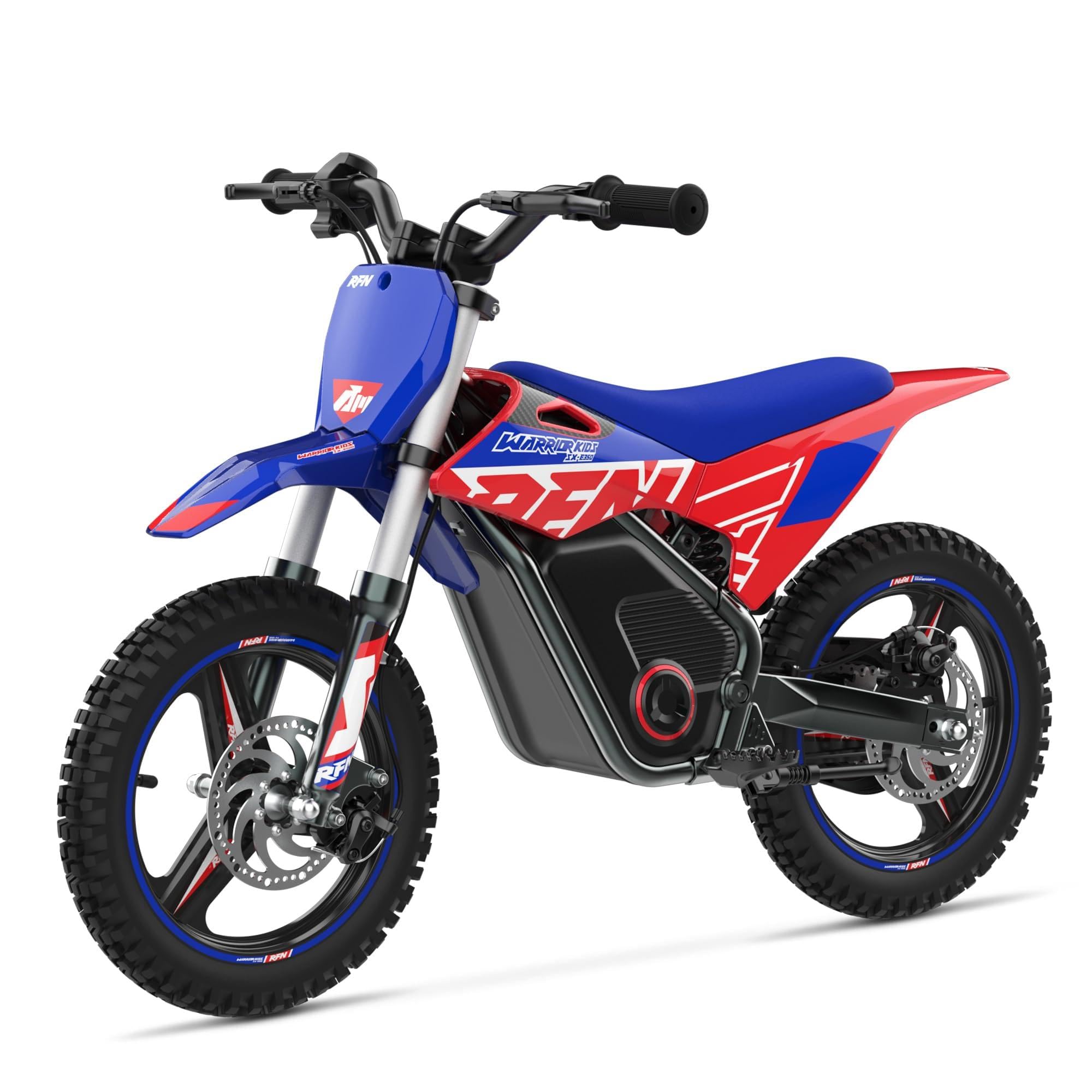 RFN E350 36V Kinder Elektro Dirt Bike, Elektro Motorrad mit 350W Motor | 11,2 Meilen Reichweite & 3 Geschwindigkeiten für Alter 4-8 Jahre