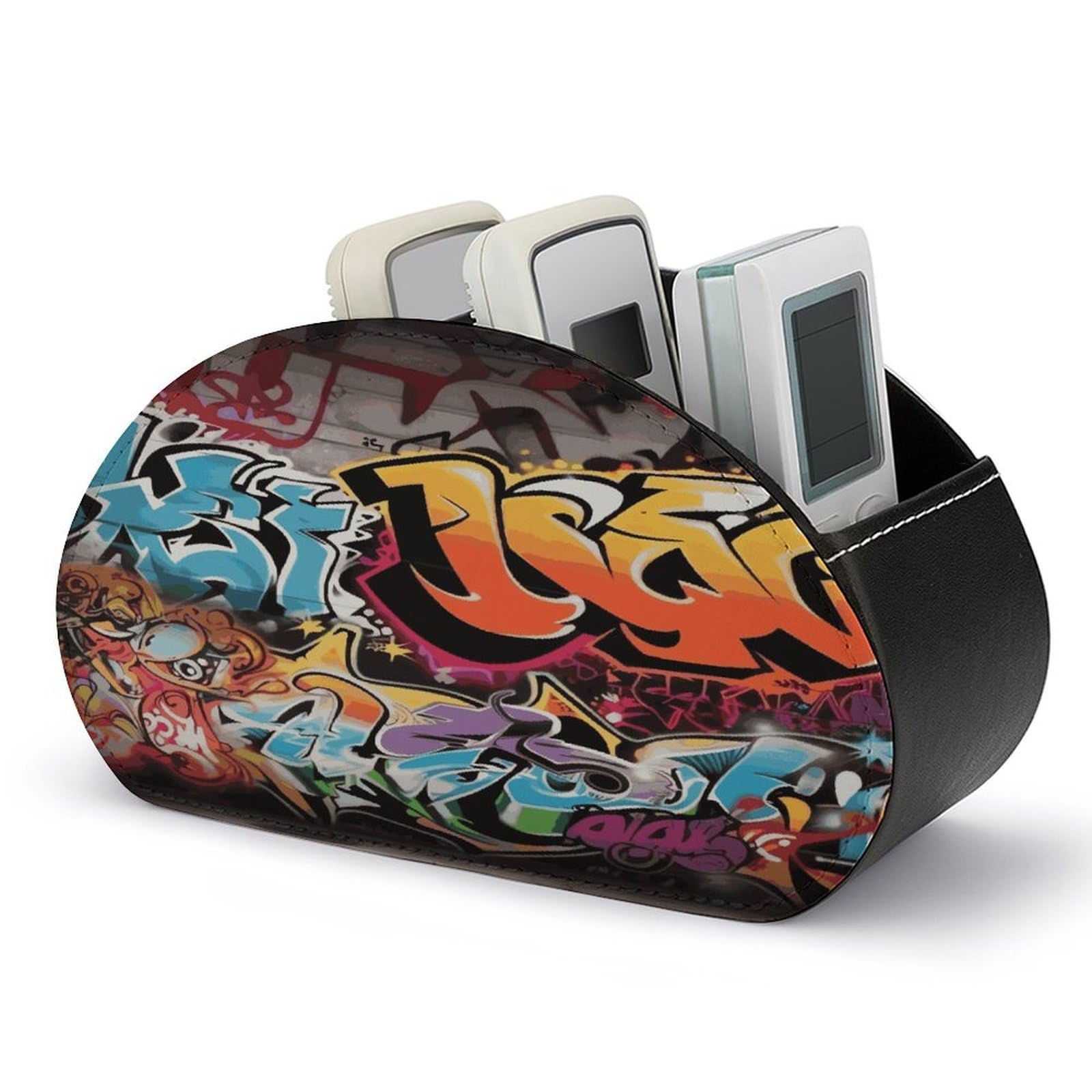 Btcowzrv Style Graffiti Hip Hop Remote Control Holder With 5 Compartments