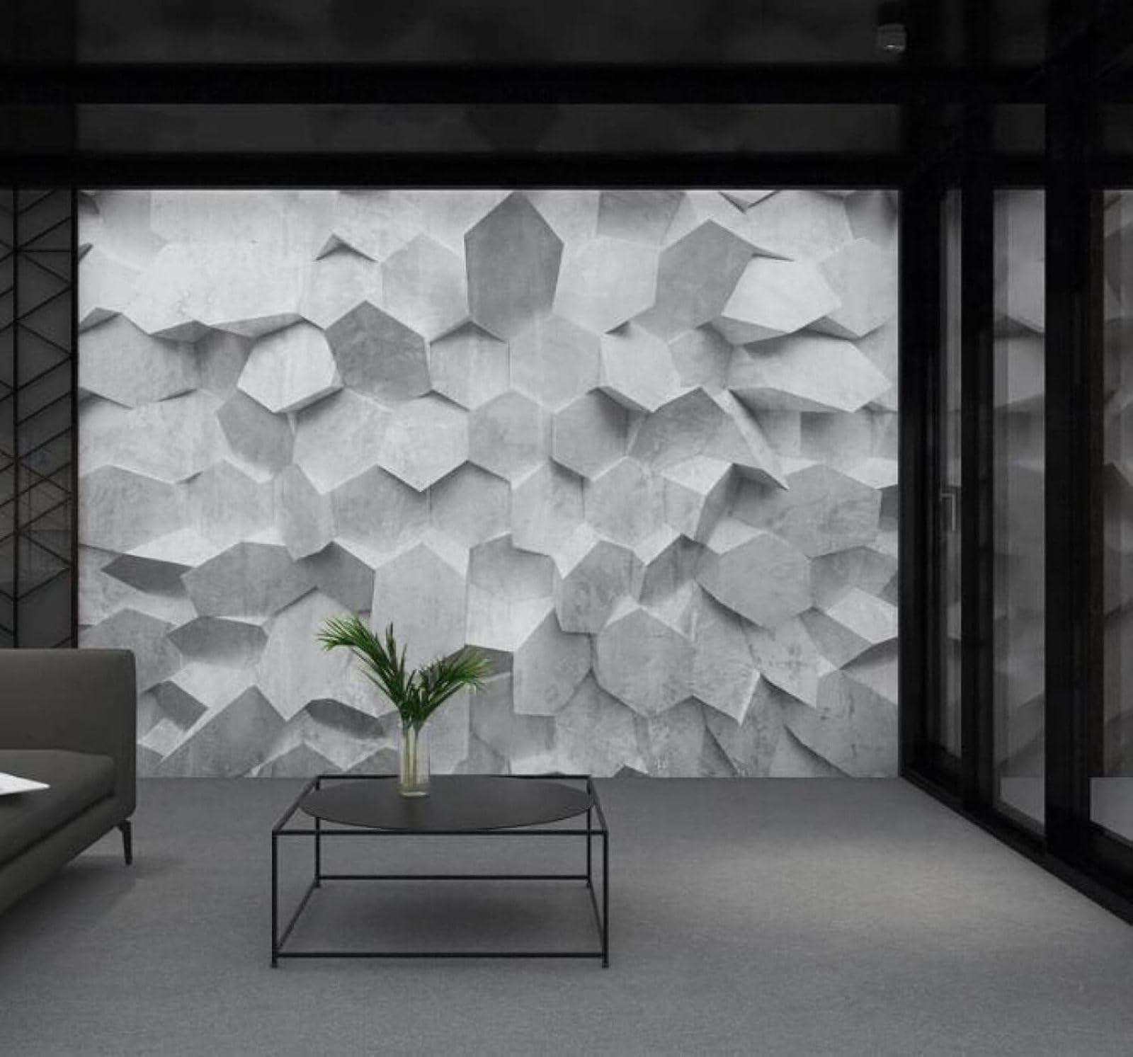 XLMING Creative Irregular Brick Wall Dance Studio Gym 3D Wallpaper Luxury Silk Study Dining Feature Sofa Grey Bedroom Living Room Tv Decorative Wall-150cm×105cm
