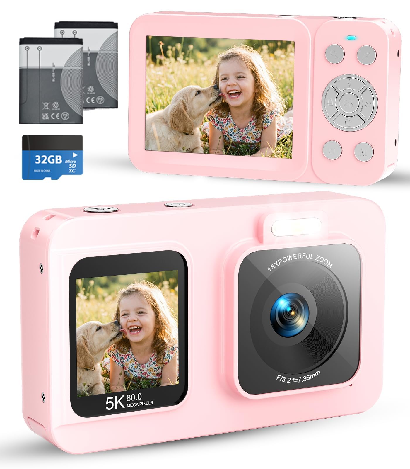 5K 80MP Digital Camera for Photography, Point and Shoot Vlogging Camera with Dual Screen, 18X Zoom & Auto Focus, Compact Camera for Kids Teens Beginners, IMX258 Sensor, Webcam Mode, Pink-picture-14