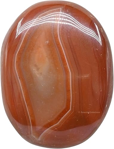 Amazing Gemstone Piedra de palma cornalina  Piedra de preocupación de masaje caliente para equilibrio natural de chakras del cuerpo, curación de