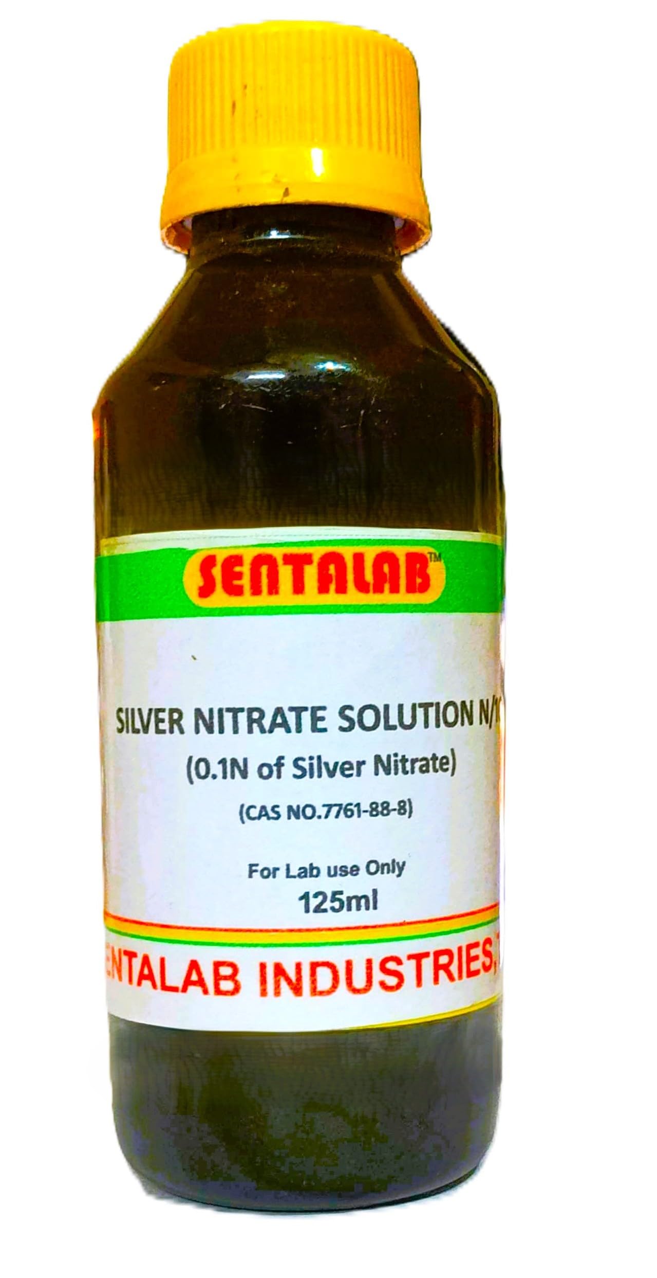 (SENTALAB) Silver Nitrate Solution N/10, (0.1N Of Silver Nitrate) 125ml, (CAS 7761-88-8)-image-34