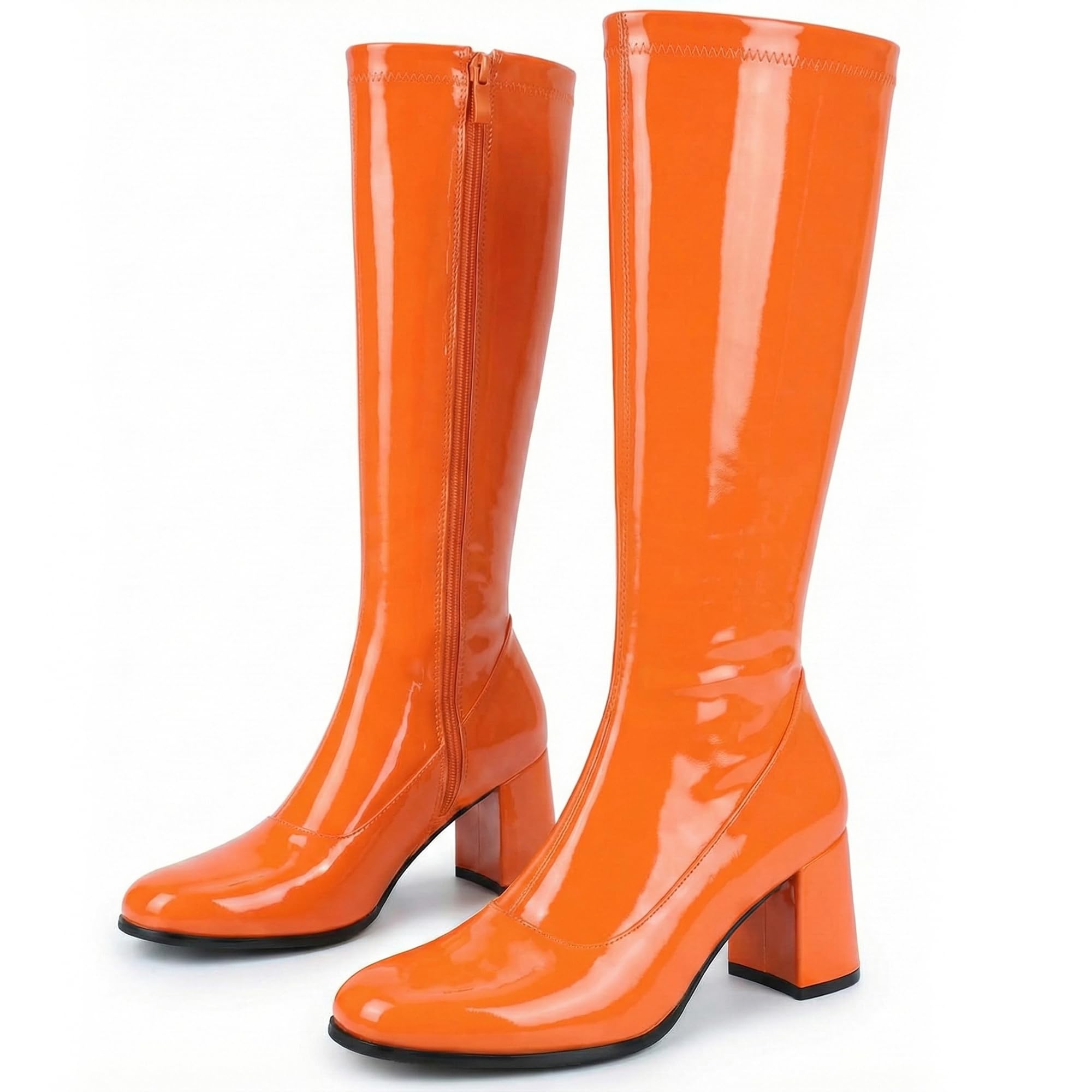 Damen-GoGo-Stiefel, 1960er/70er-Retro-Look, Größe EU 36-47,5