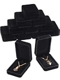 12 Pieces Velvet Necklace Pendant Gift Box Black Jewelry Necklace Pendant Storage Display Case for Proposal Engagement Wedding Birthday