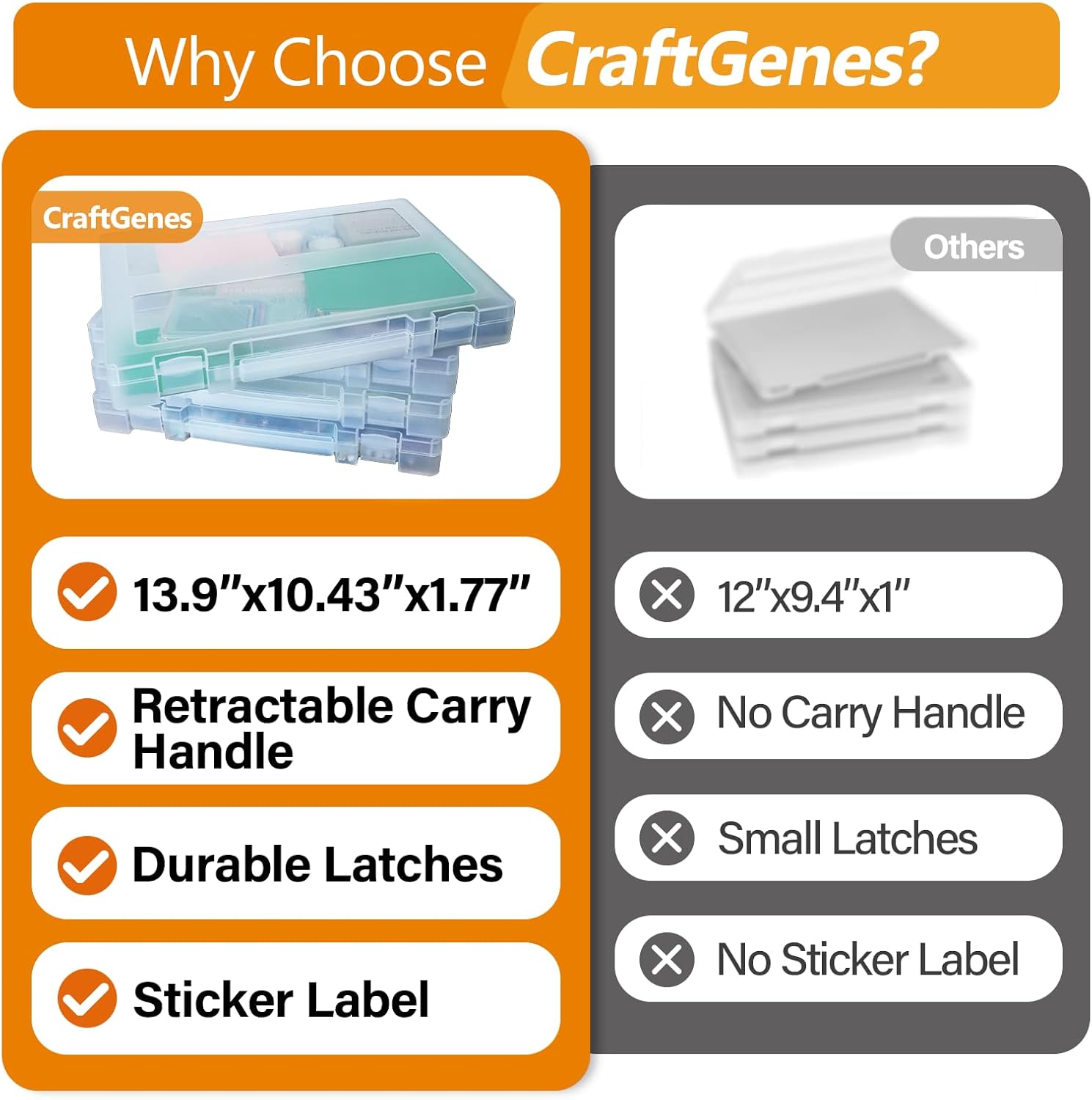 Scrapbook Paper Storage, 4 Pack Stackable Craft Organizers with Handle, Fits More 8.5x11 and School Projects Box, Paper Organizer Storage for Office & Home Organization - Image 3