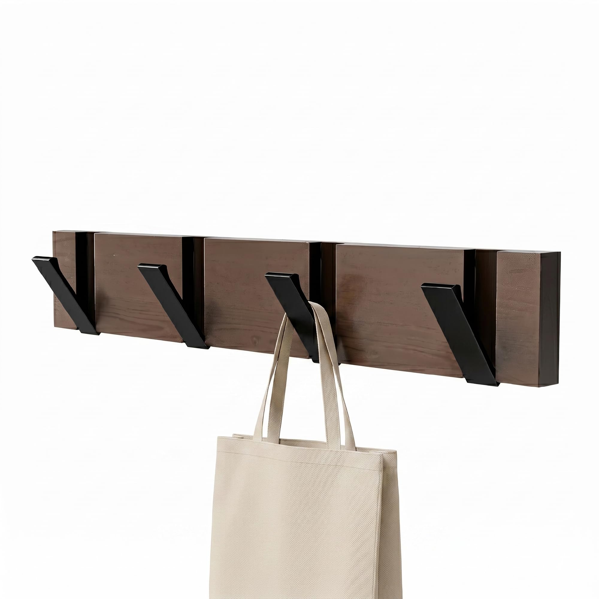 Porte-manteau couleur bois pour une entrée ordonnée et accueillante