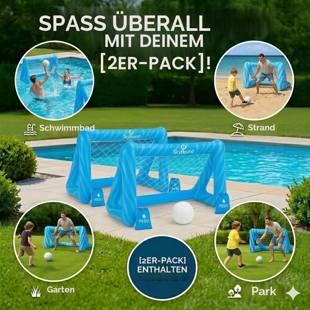 2 aufblasbare Pool-Porterias