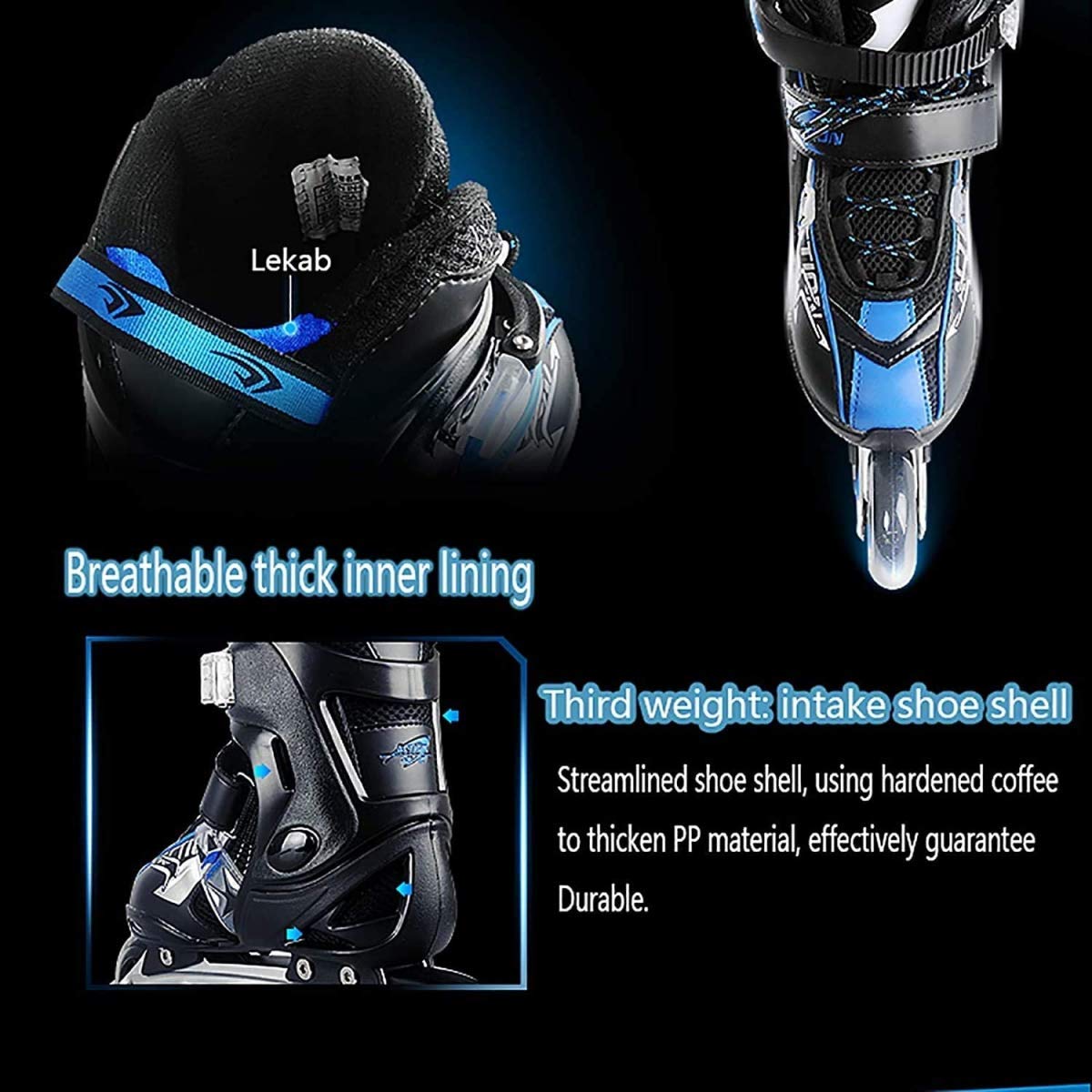 Patins À roulettes Artistiques Réglables pour Adultes Intérieur/Extérieur Fun À Roues Alignées Roues Quad Patins À roulettes for Adultes Jeunes Unisexe