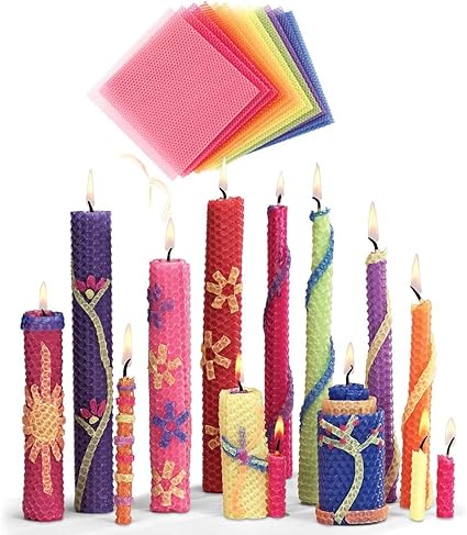 DIY Natural Beeswax Candle Making Kit for Kids and Adults, Comes with 12 Sheets of Beeswax and Makes up to 24 Candles, Pastel Colors