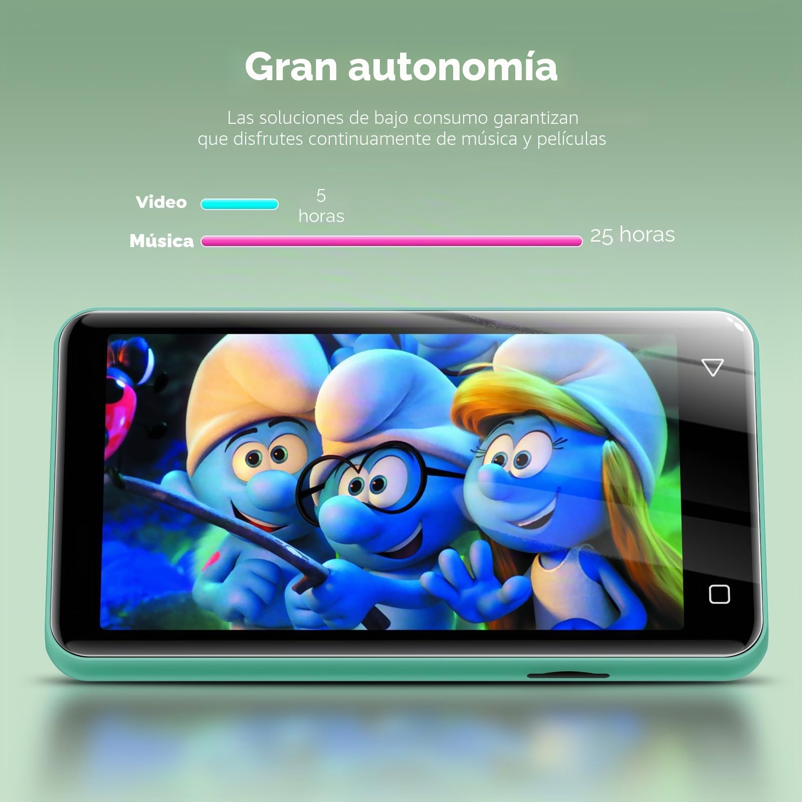 innioasis Reproductor MP3 de 80 GB con Bluetooth y WiFi, reproductor de MP3 para niños con Spotify, Spotify Kids, Pandora, Audible, reproductor de música con pantalla táctil de 4 pulgadas con