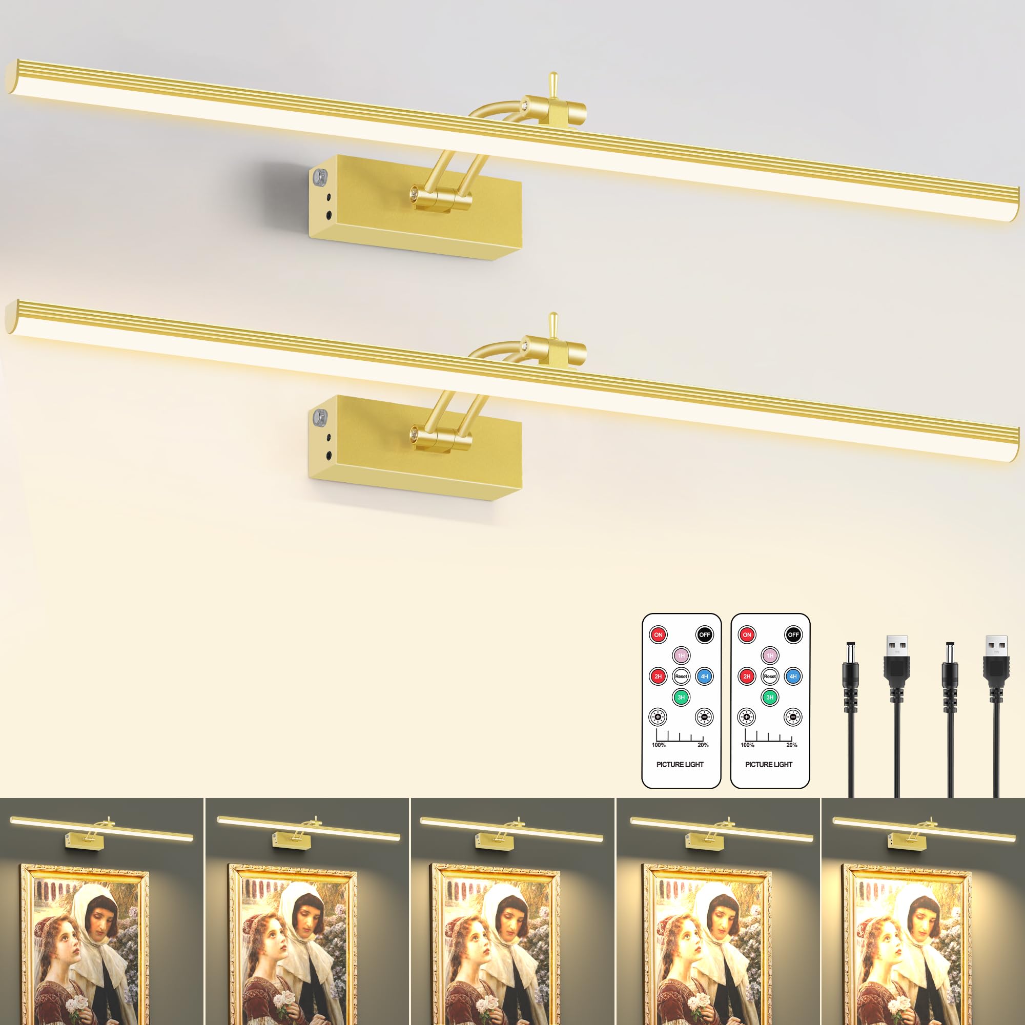 Luz de imagen sin cable para iluminar cuadros sin dañar la pared con obras 8