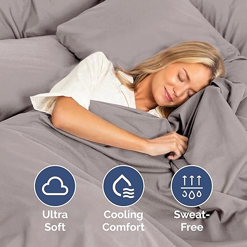 Vista 324 de Juego de sábanas de 4 piezas tamaño king, extrasuaves, transpirables y refrescantes con esquinas profundas, sábanas de fácil ajuste y sin arrugas