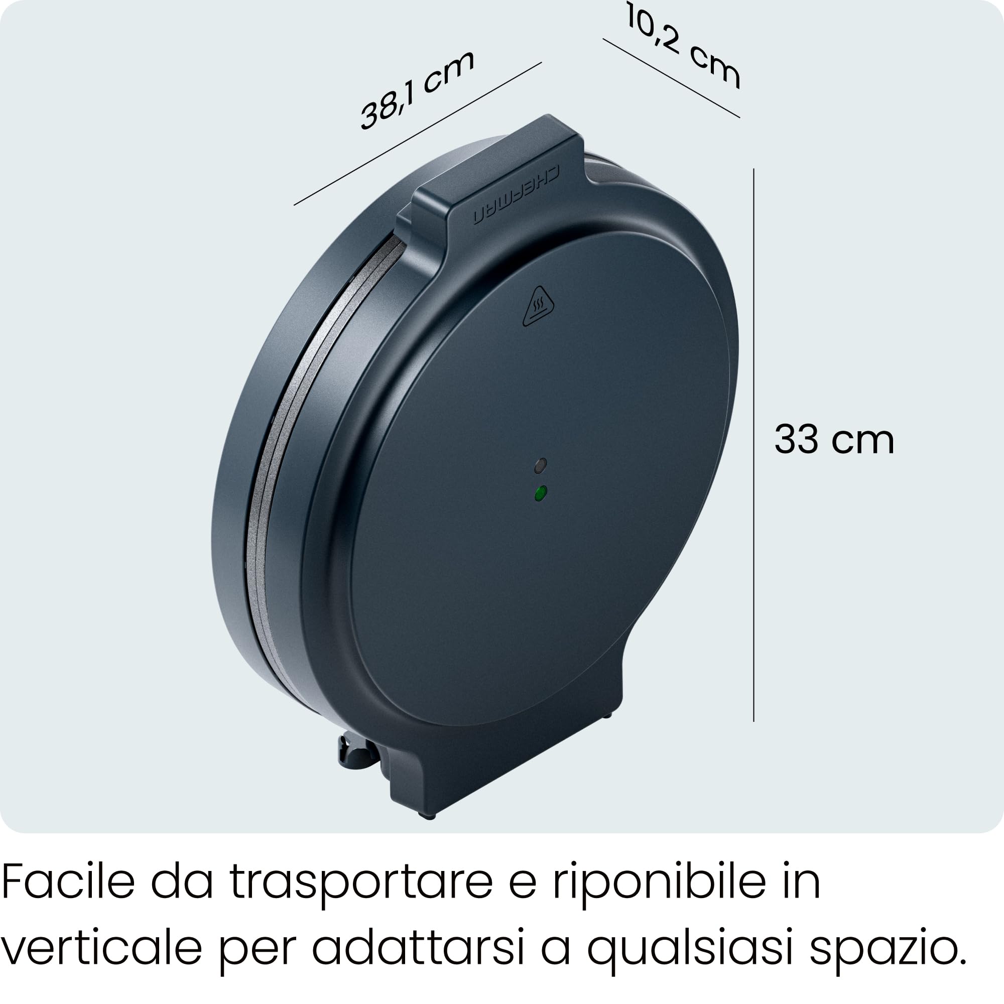 Chefman Everything Maker, Forno Pizza 30cm con Piatti Antiaderenti | elettrico, da bancone, per quesadillas e frittate, luci indicatori, deposito verticale