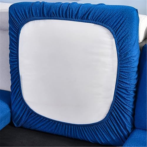 Fundas elásticas impermeables para cojines de asiento de sofá, tela de alta elasticidad, funda de cojín impermeable (azul brillante, respaldo)