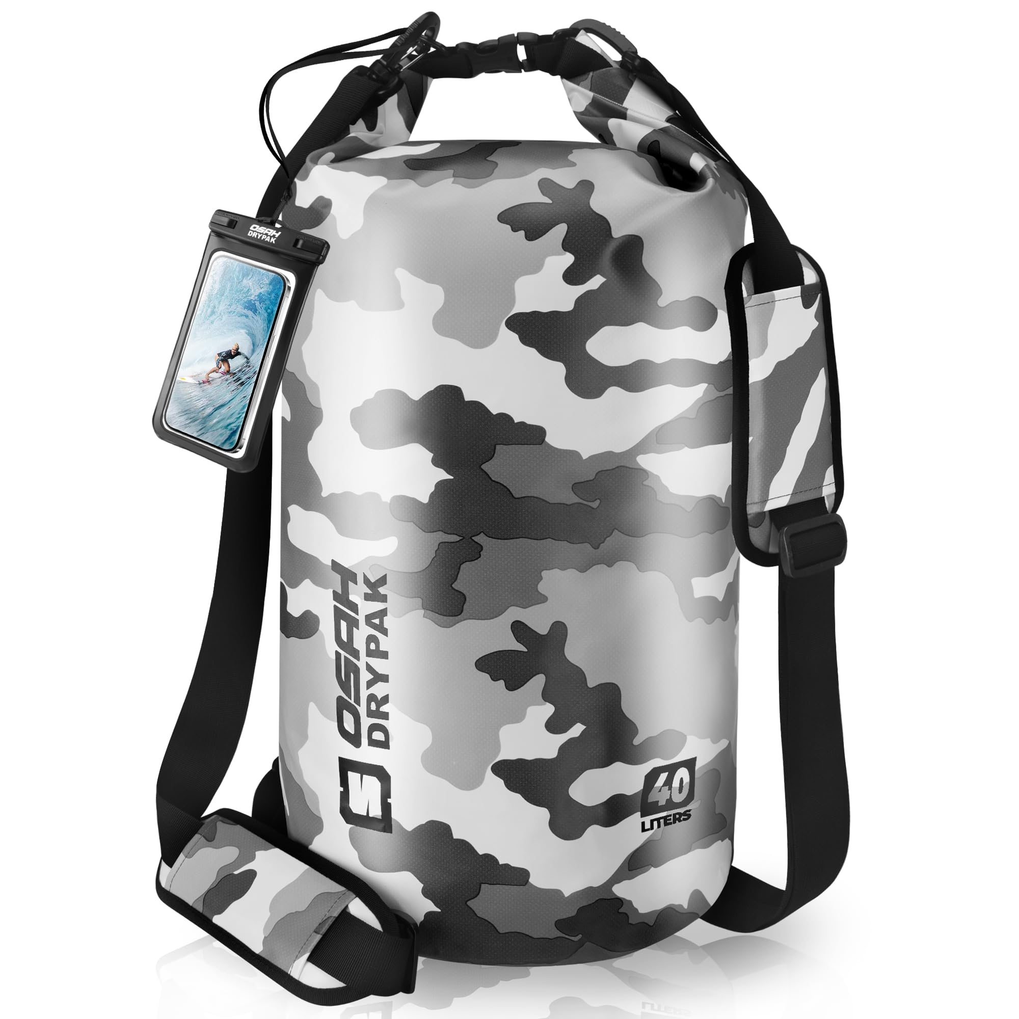 Waterproof Dry Bag, 5L/10L/20L/30L/40L Roll Top Lightweight Storage Backpack with Phone Case for Women &amp; Men, Floating Waterproof Sack for Travel, Swimming, Kayaking, Paddle Board, Camping &amp; Beach