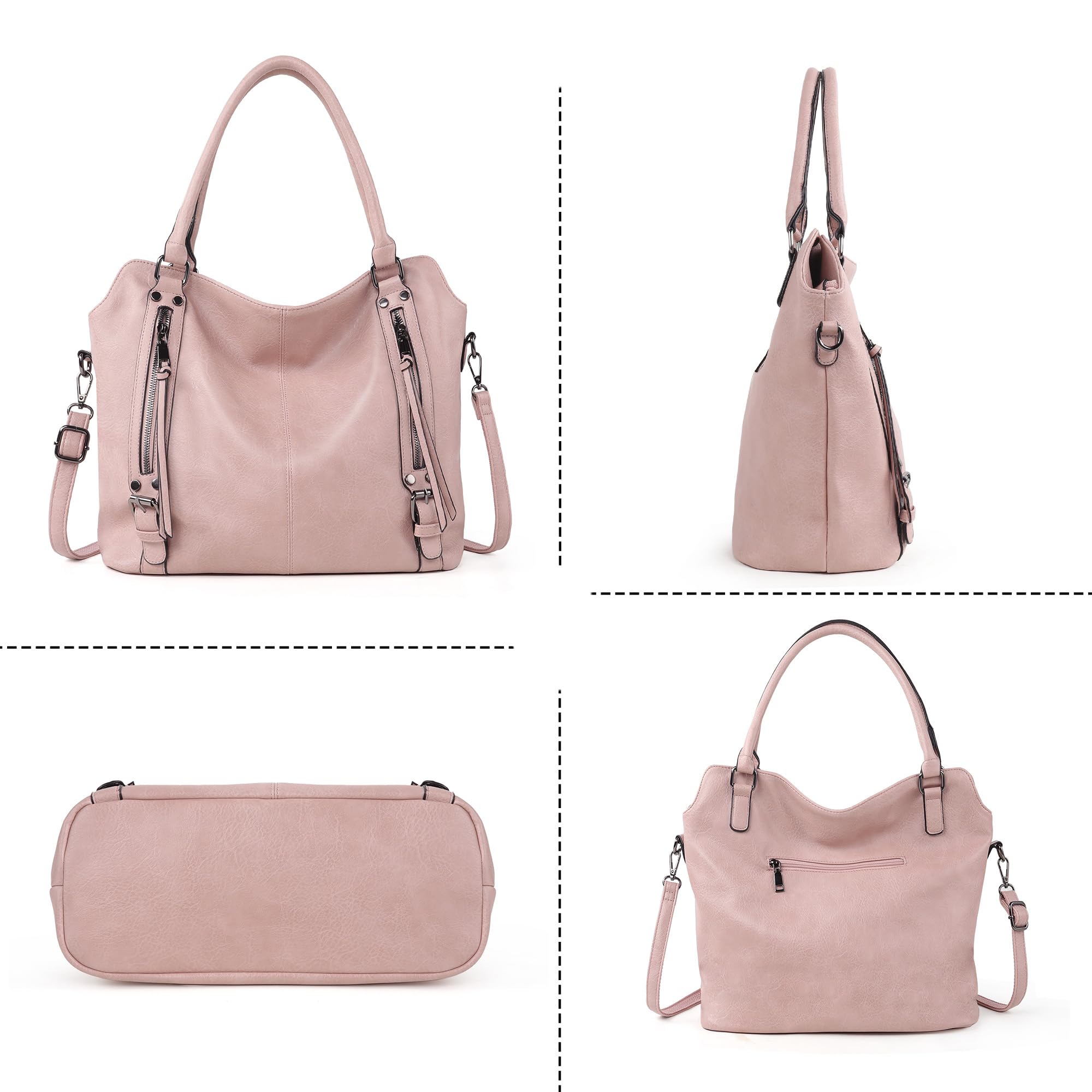 TANTOMI Bolso de mano para mujer, juego de 3 unidades, bolso grande con varios compartimentos, bolso bandolera para mujer con asa, bolsos de hombro para mujer, para trabajo y viajes