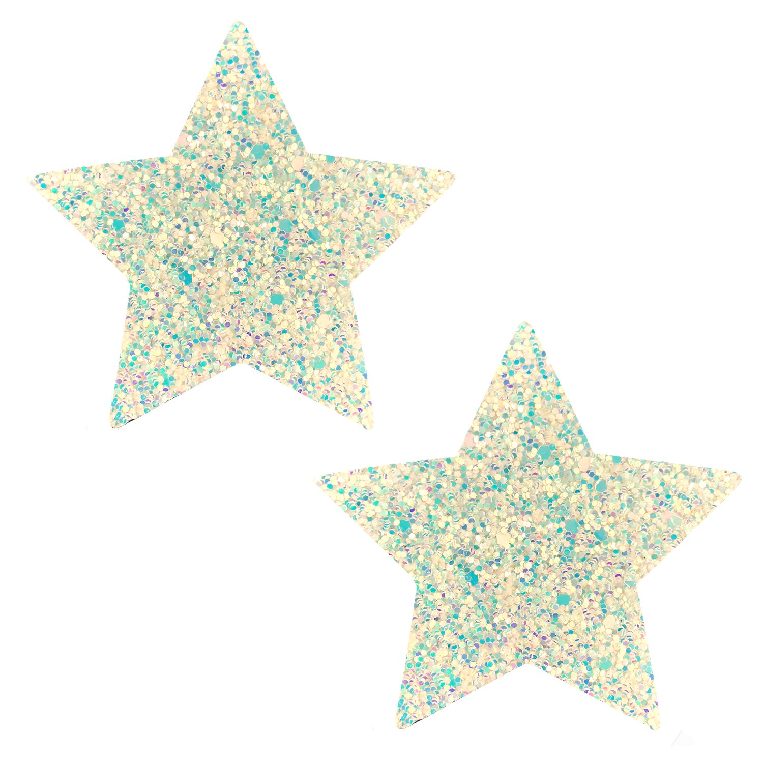 Neva Nude Iridescent Crystal Beamz Nipztix Pasties Nipple Covers for Festivals, Raves, Lingerie and More, Made in USA