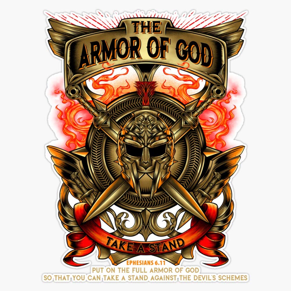 Armor Of God Biblical Quote Sticker Vinyl Bumper Sticker Decal Waterproof 5 Inches MPW-RDFT-STICKER-5027