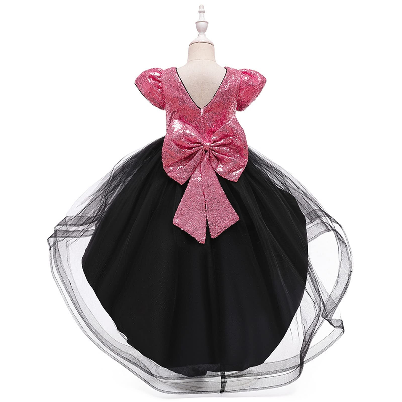 2 años niños niño bebé primavera tul lentejuelas brillo vestido para niños ropa formal lindo arco vestidos para fiesta de Navidad princesa vestido de Navidad historias de Navidad leer en voz alta