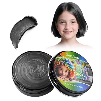 Black Hair Wax, Temporary Hair Color for Kids, Nourishing & Washable Hair Paint Wax for Women and Men for Halloween, Crazy Hair Day, Cosplay 2.12 Oz.