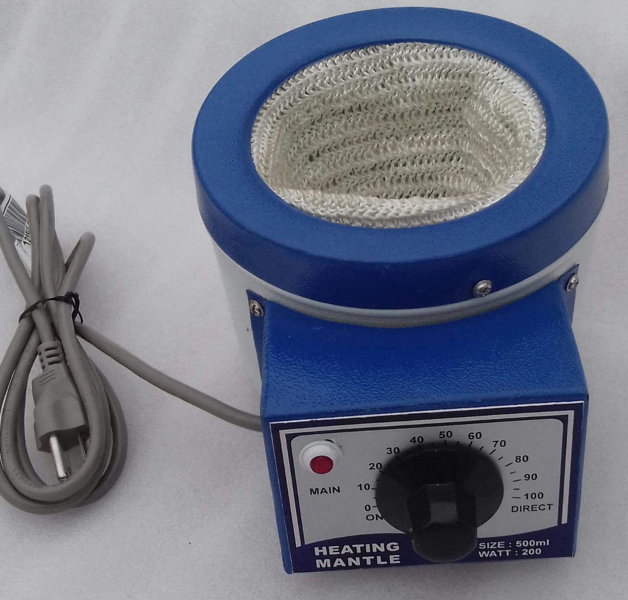 110v Heating Mantle 500mL for Round Bottom Flask 200 Watts Overall Size(cms) 22.86 x 10.16 x 13.20