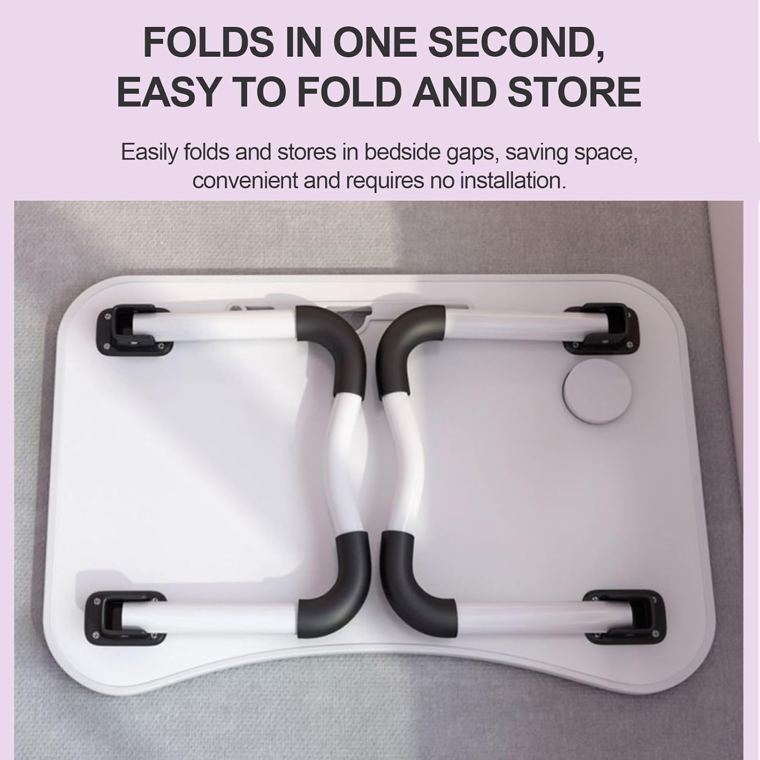 折りたたみ式ラップデスク、ポータブル木製ラップトップベッドテーブル。ベッド、ソファ、ソファベッド、床での作業、読書、執筆、食事、映画