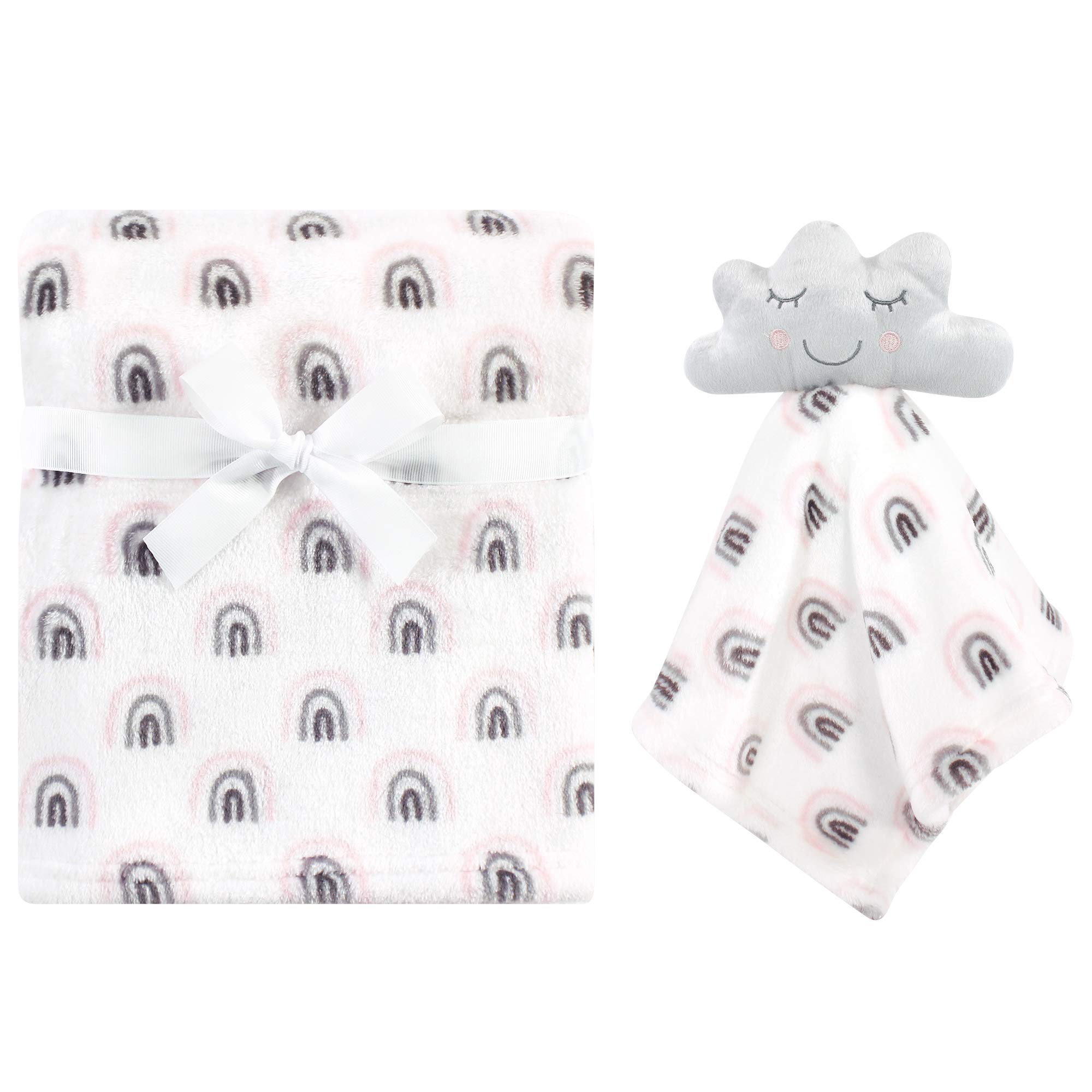 Hudson Baby Unisex Baby Plush Blanket with Security Blanket, Cloud Girl, One Size
