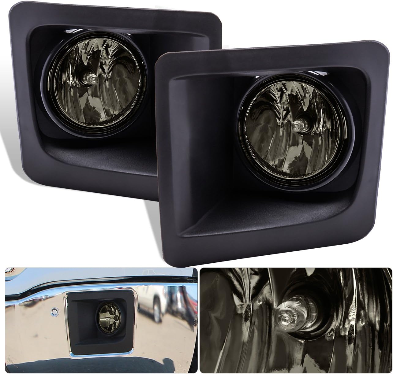 AJP Distributors For GMC Sierra 1500 Front Driving Fog Lights Lamps ABS Black Bezel Cover Upgrade Replacement Pair Left Right Unit Assembly (Clear)