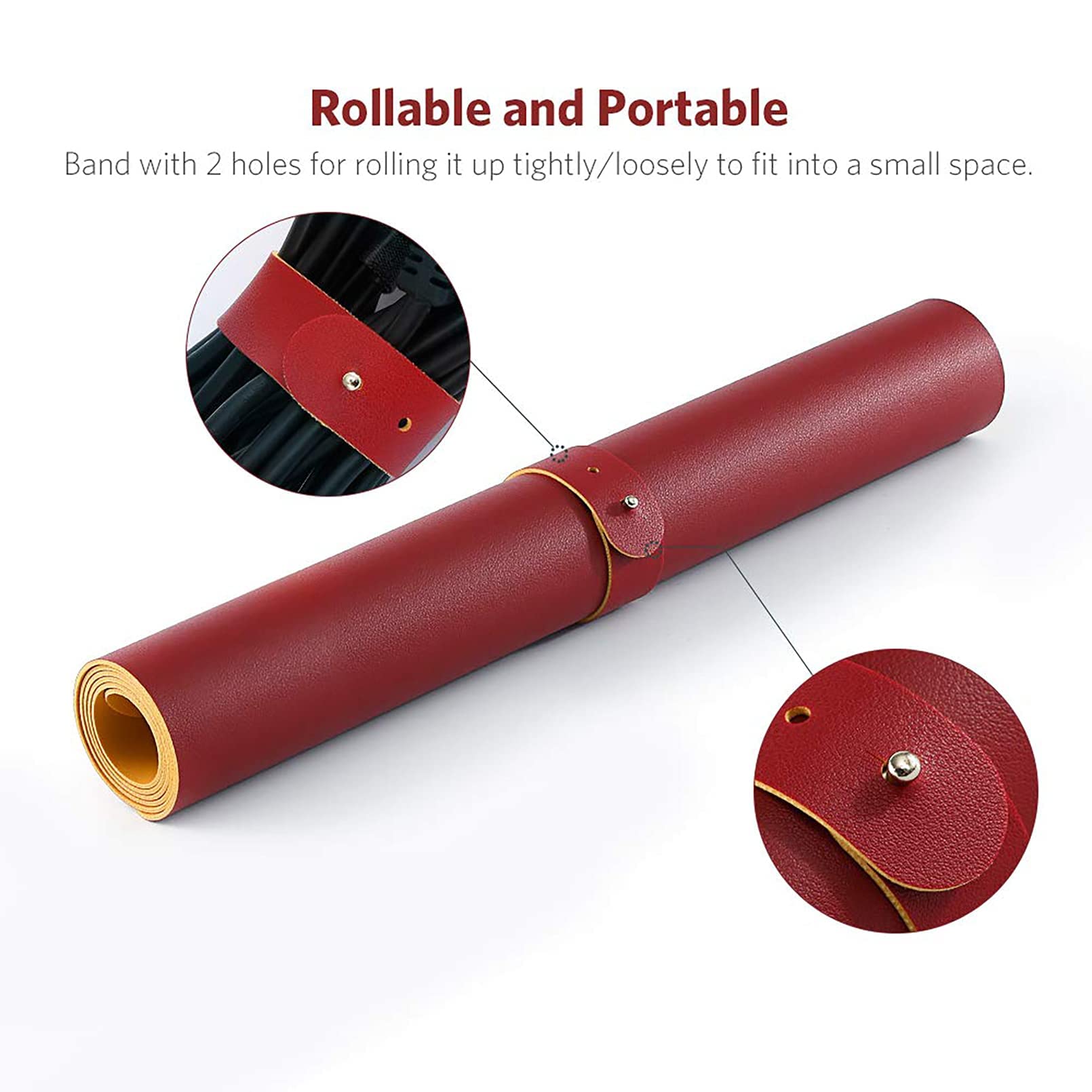 Alfombrilla Ratón, Almohadilla Raton Protector Escritorio Hecho De Cuero PU Impermeable Protector Mesa Escritorio La Oficina Y El Hogar Doble Cara Rojo + Amarillo 110x140cm/43.31x55.12in
