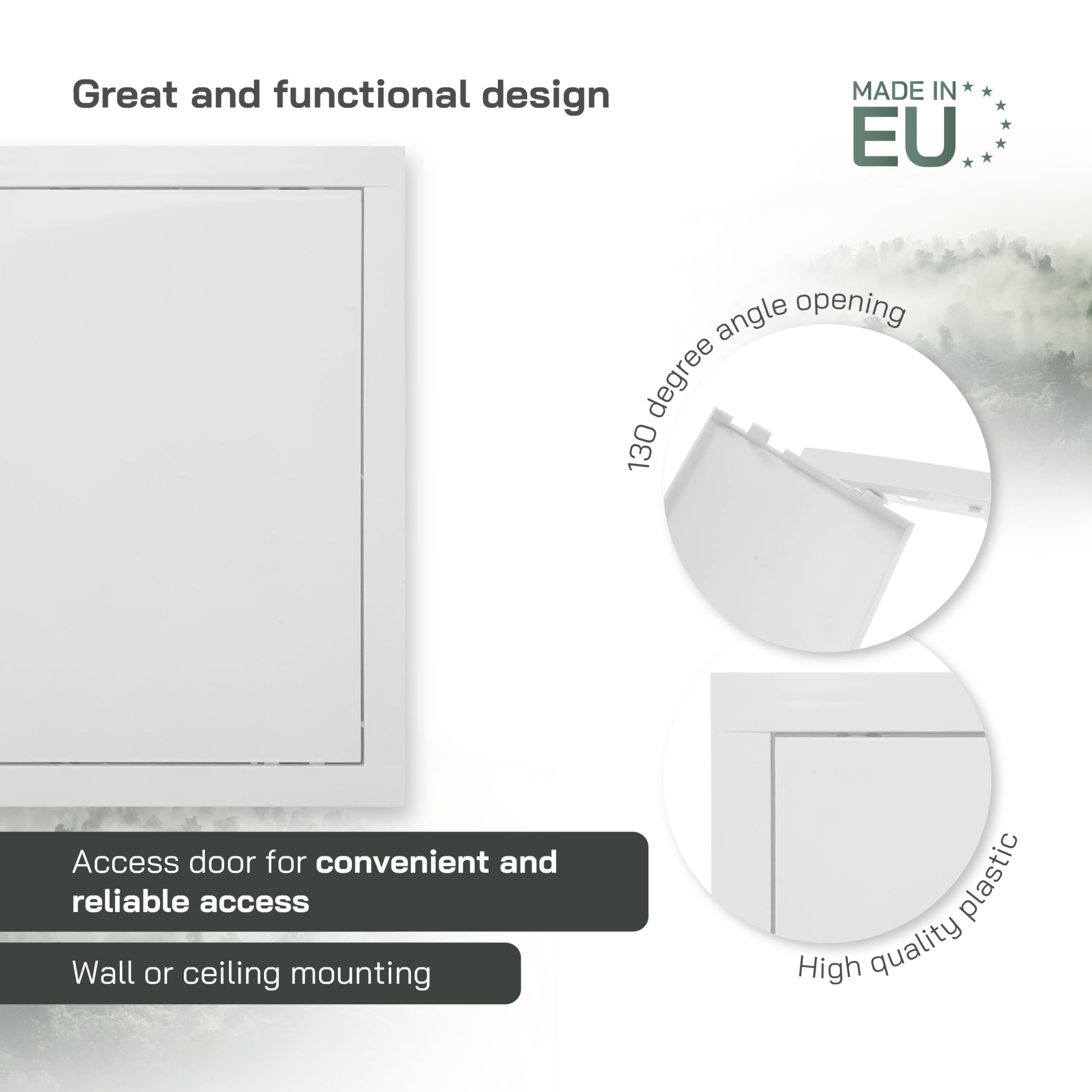 Vent Systems 8" x 12" Inch / 200 x 300 mm White Plastic Plumbing Access Panel - Image 3