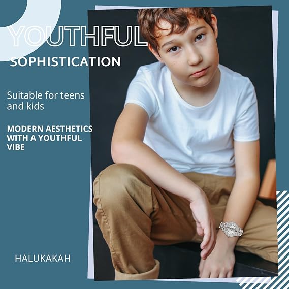HALUKAKAH Diamonds Watch for Boys Kids - 32MM Arabic Numerals Round Dial