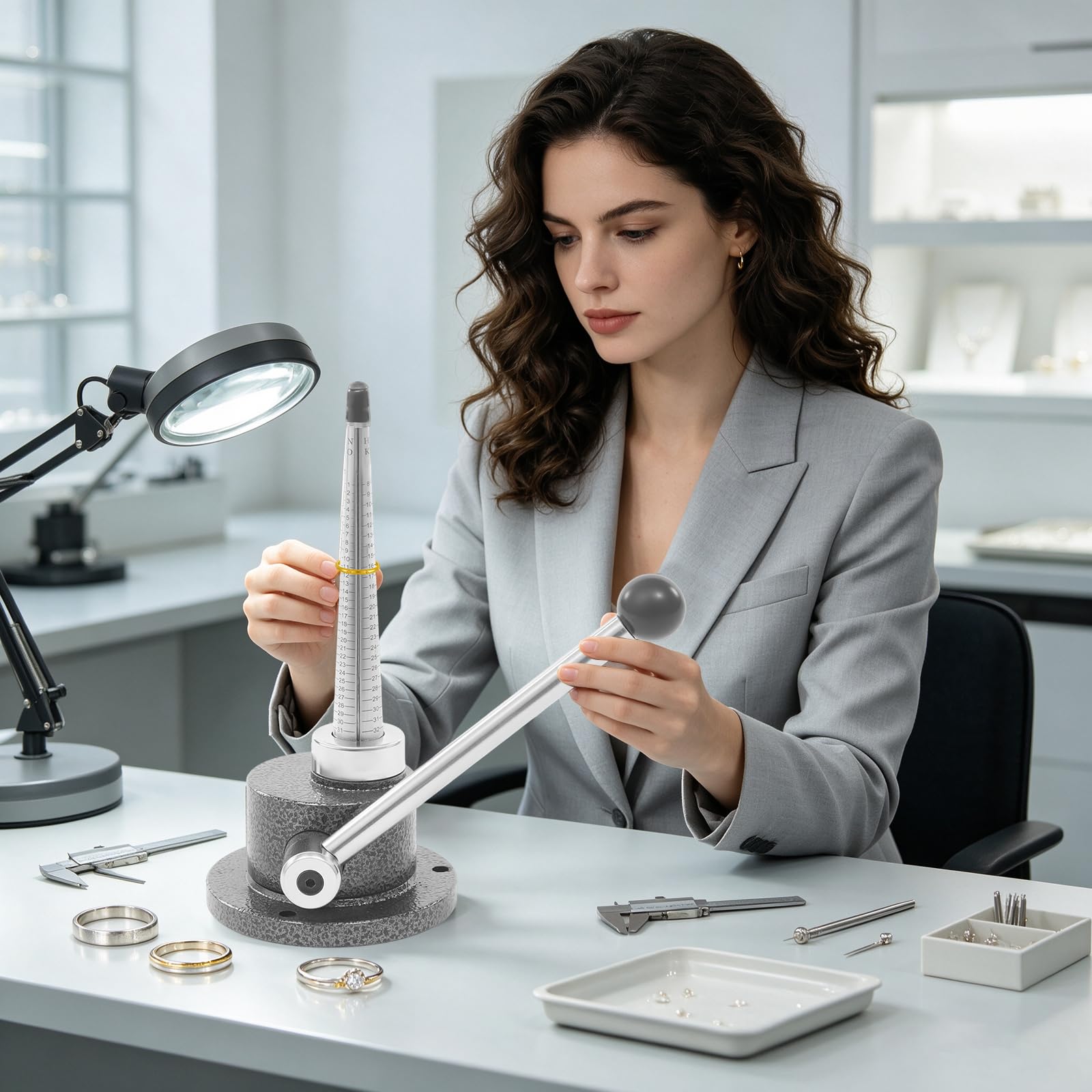 Dilatatore per anello, design a testa sferica della leva manuale, altezza