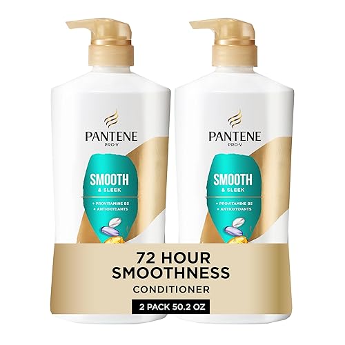 Pantene Acondicionador Twin Pack con juego de tratamiento para el cabello, suave y elegante para el control del encrespamiento, seguro para el