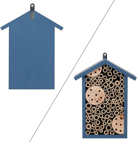 Miniatura 5 de Casa de abejas de madera para jardín, colmena de abeja de madera natural hecha a mano para mariquitas, crisopas, mariposa, insecto, hotel de abeja