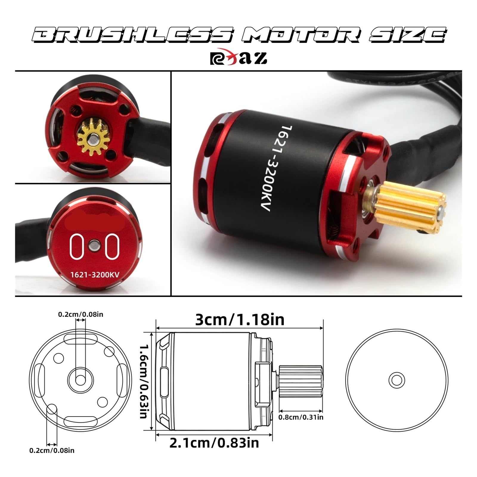 Actualización del motor sin escobillas 1621 a prueba de agua