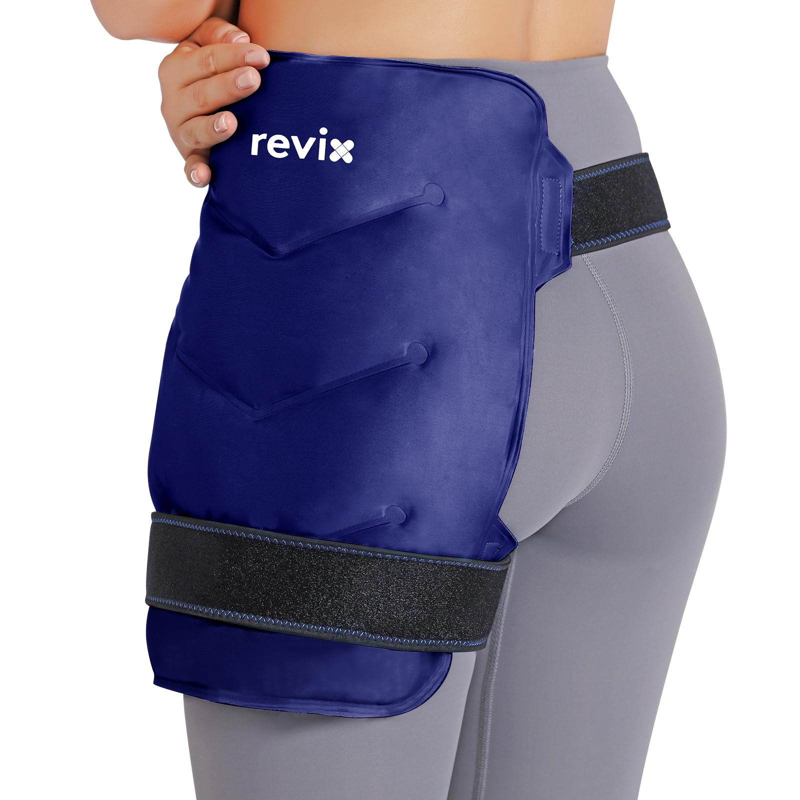 REVIX Hip Ice Pack Wrap do zapalenia bólu bursitis Wielokrotnego użytku Cold Pack do wymiany biodra, miękki pluszowy zimny kompres do urazów ramion tyłu biodra uda i kolana