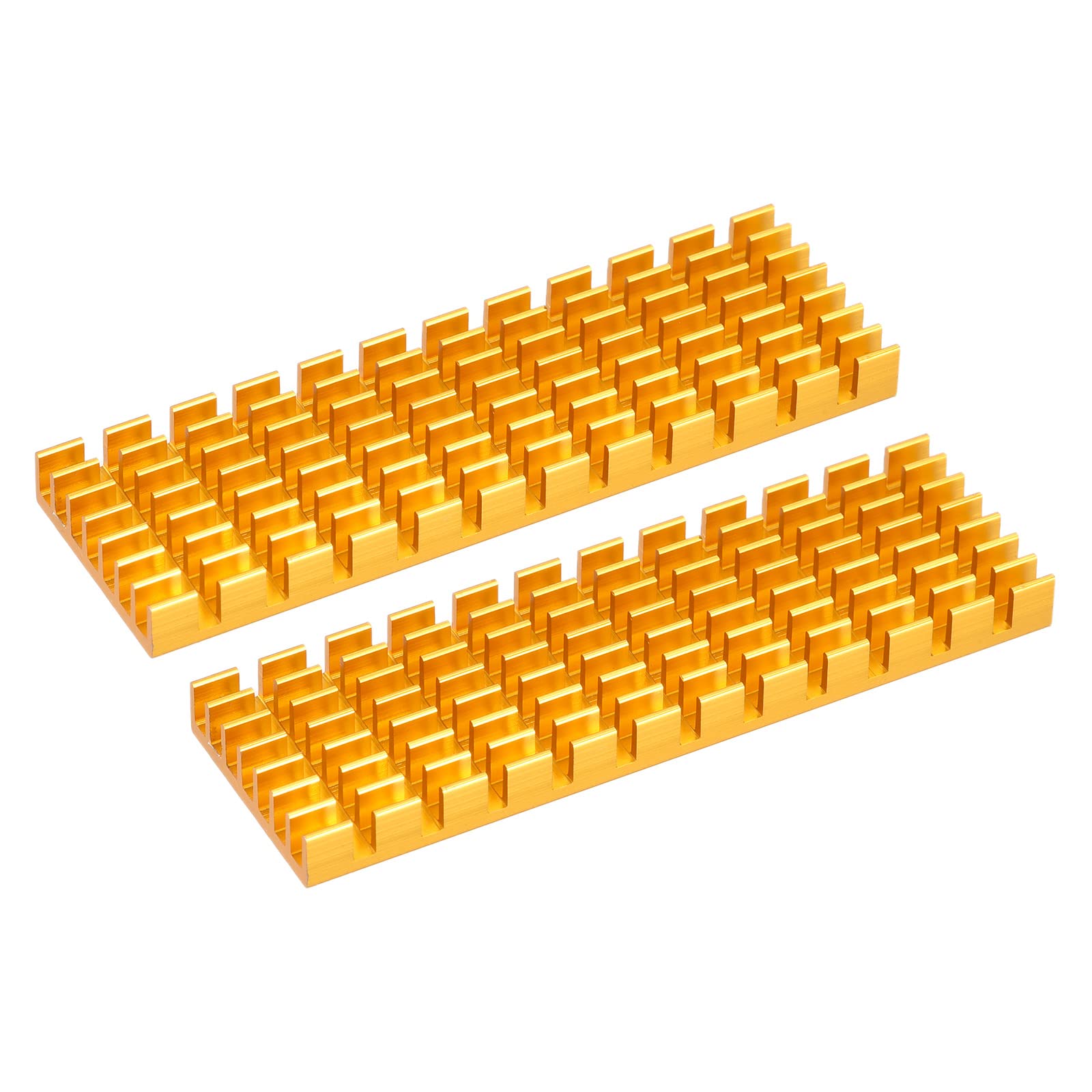 sourcing map Zestaw 2 radiatorów M.2 SSD z podkładką termiczną ze stopu aluminium, do PC, 70 x 22 x 6 mm, złoty
