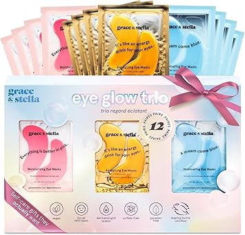 grace & stella Under Eye Patches (12 pairs) Eye Masks for Puffy Eyes and Dark Circles - Gifts for Women, Bridesmaids, Birthdays, Bachelorette Party, Self Care Gifts for Women - Vegan Cruelty-Free