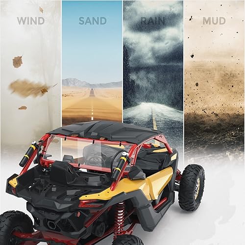 Miniatura 5 de Kemimoto Parabrisas trasero X3 compatible con Can Am Maverick X3 y Max 2017-2025 PC resistente, duro, ventana trasera completa, resistente a los