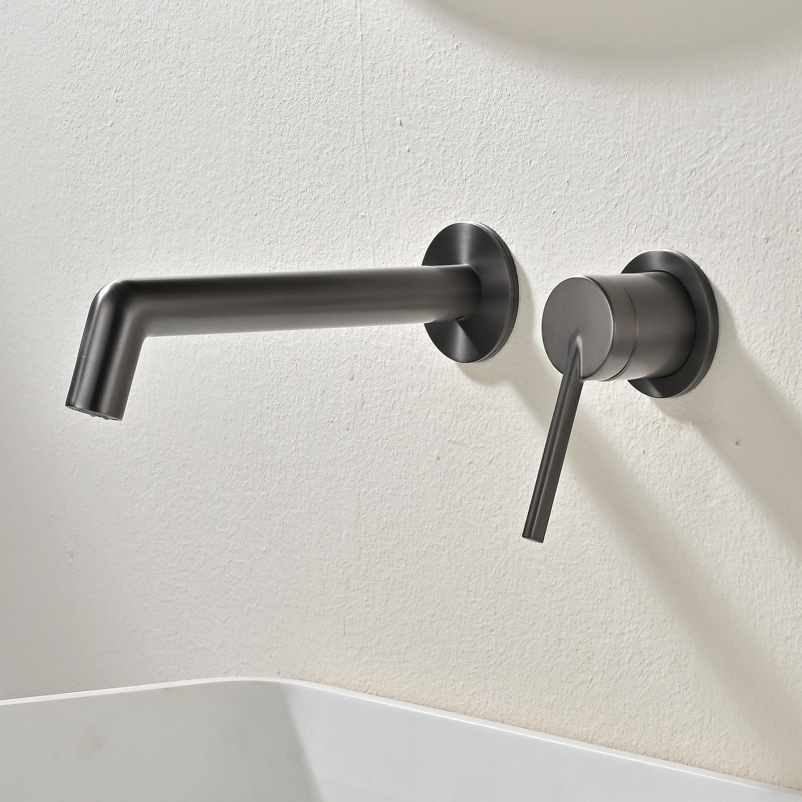 Itnxvkges Gun Gray Sink Tap For Bathroom Concealed Brass Basin Mixer Tap Single Lever With 2 Modes Gray