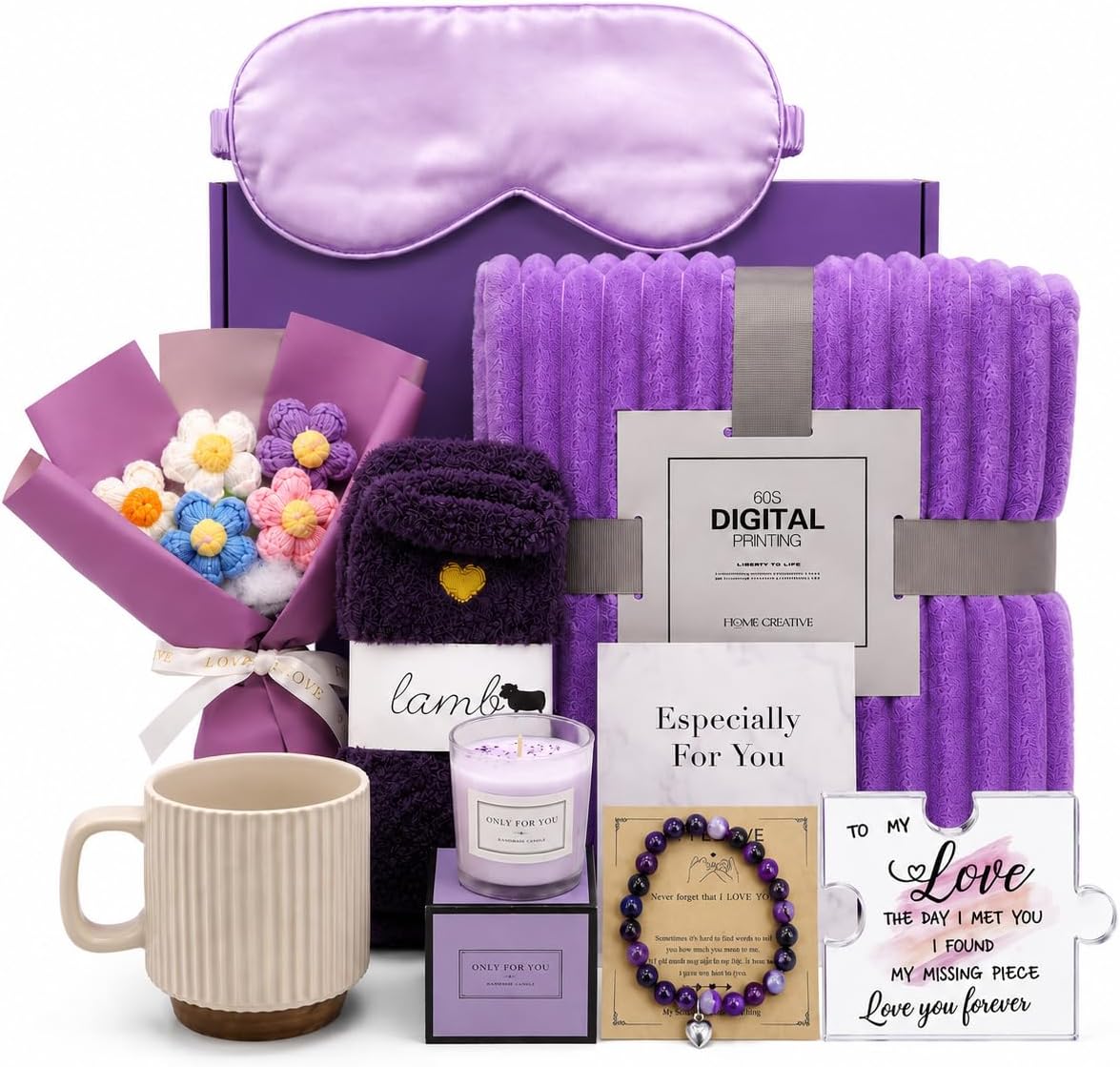 Anniversary Romantic Gifts for Women, Self Care Gift for Wife (Purple)
