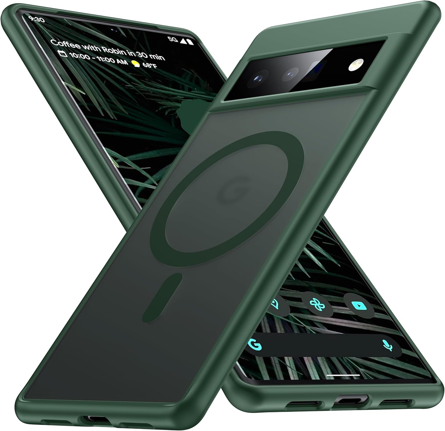[NO.1 Magnetic for Google Pixel 6 Pro Case with MagSafe [Military Grade Drop Tested][Translucent Matte][Anti-Fingerprint] Slim Case Soft Silicone Bumper for Google Pixel 6 Pro Phone Case,Green