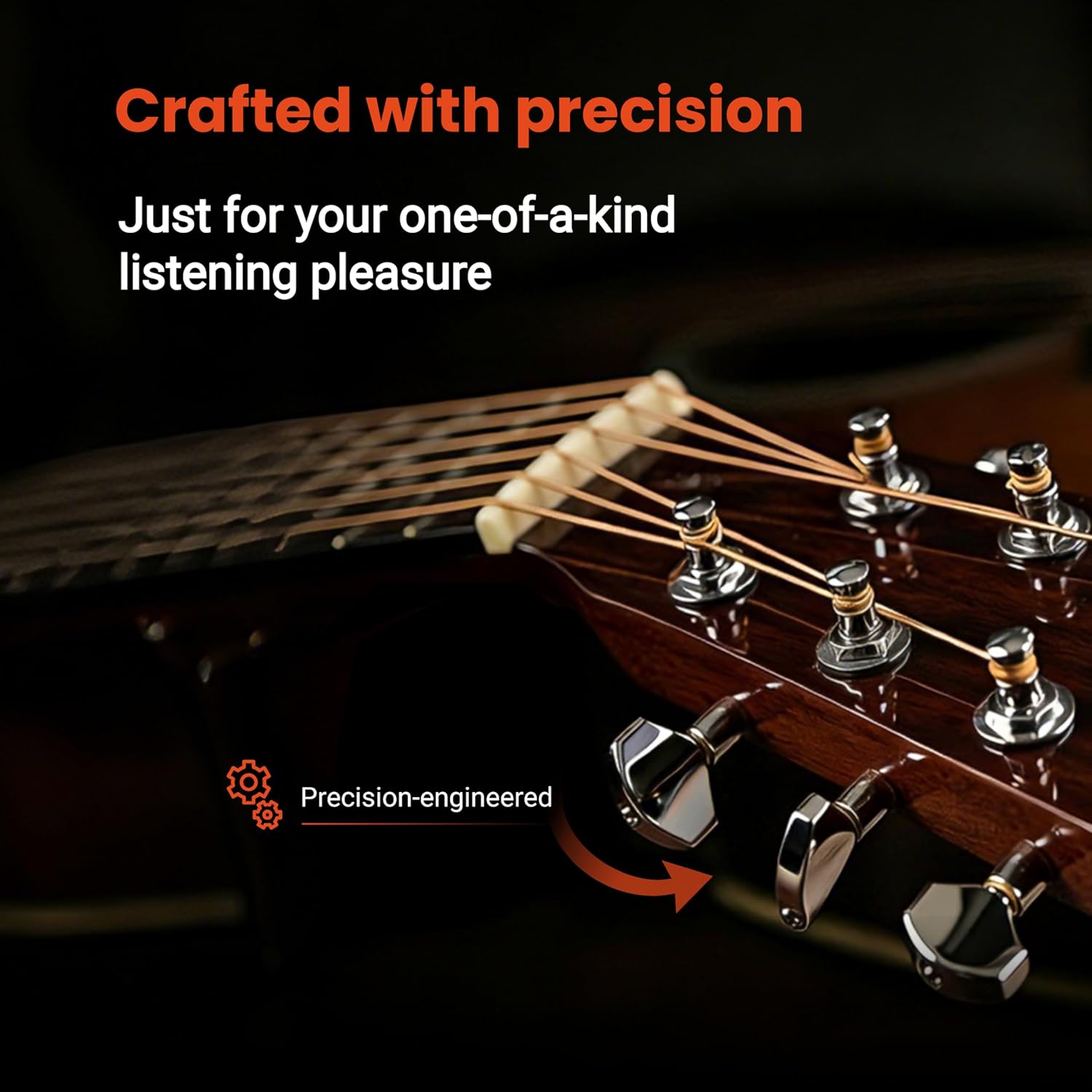 Guitar Locking Tuners 6 Inline,Lock String Tuning Key Pegs,guitar machine heads with Hexagonal Handle Replacement for ST TL LP Style Electric,Folk or Acoustic Guitars (Gold, 6 for Right)