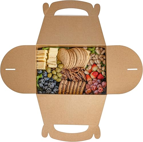 Miniatura 17 de Bio Tek - Cajas a dos aguas de 10 x 7 x 8 pulgadas para recuerdos de fiesta, 25 cajas de granero duraderas, con mango integrado, cajas de papel