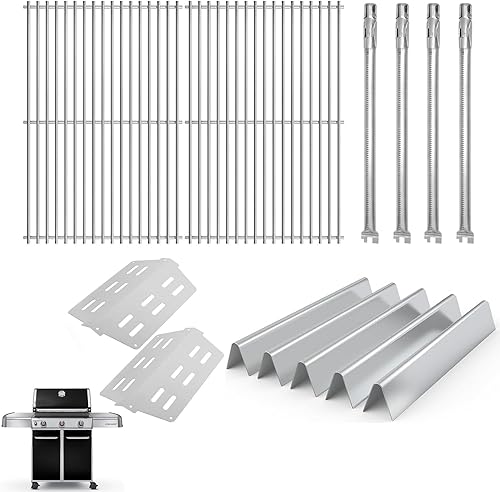 67252 62753 13111 Tubo quemador de parrilla para tubos de quemador Weber Genesis, piezas de repuesto para Weber Genesis 300 SER 4 quemadores, Weber