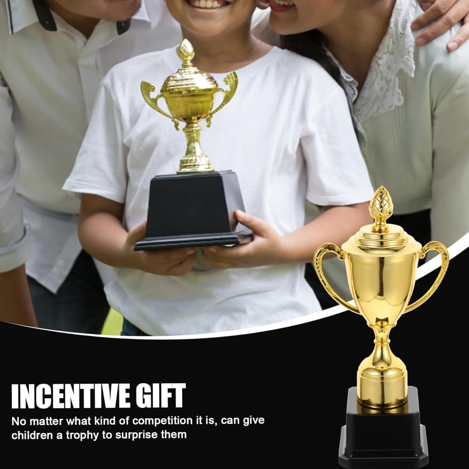 ミニトロフィー、コンテストトロフィー、ゲームの賞品、パーティーの記念品、教室のご褒美やインセンティブに最適なプラスチック製トロフィー