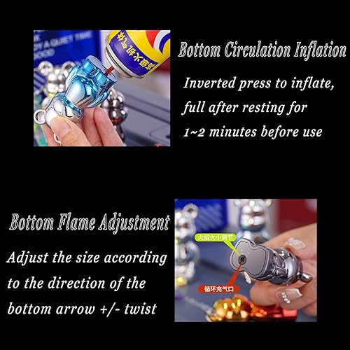 Miniatura 4 de DAXXIN Lindos accesorios - Encendedor de antorcha de dibujos animados, repuesto de butano portátil compacto, llaveros geniales, encendedor de llama