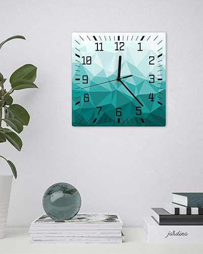 Miniatura 2 de Reloj de pared cuadrado geométrico irregular, silencioso, sin tictac, funciona con pilas, reloj de madera para el hogar, sala de estar, oficina,